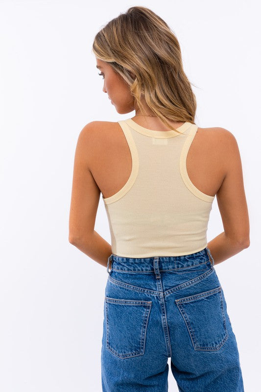 Front Cut-Out Racerback Bodysuit - Southern Obsession Co. 