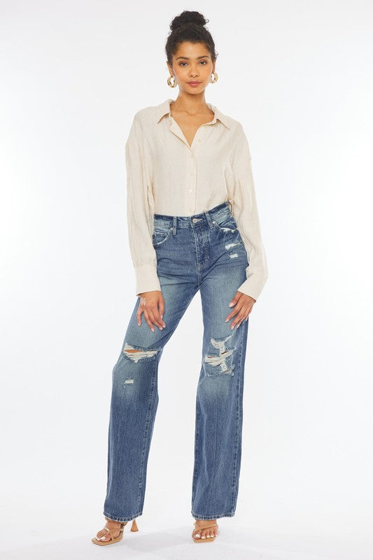 Ultra High-Rise Distressed 90s Flare - Southern Obsession Co. 