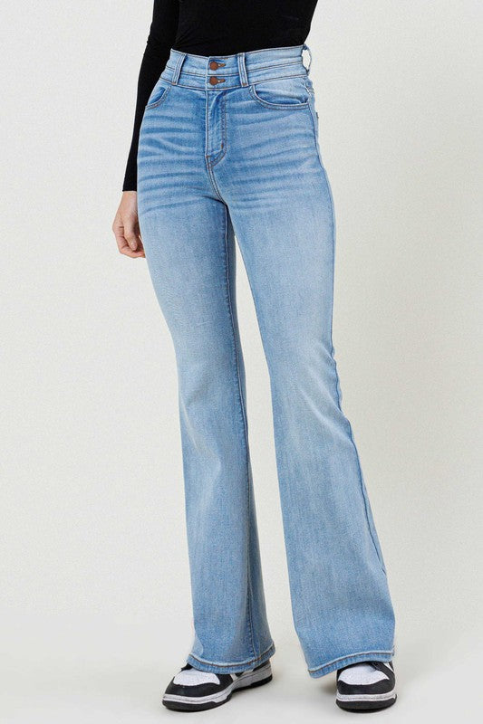 High-Waisted Flare Jeans - Southern Obsession Co. 