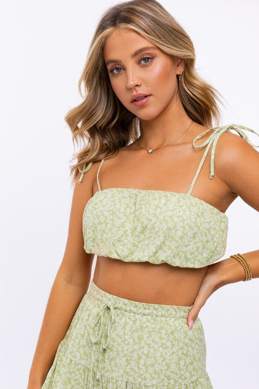 Tie Strap Ruched Crop Top - Southern Obsession Co. 