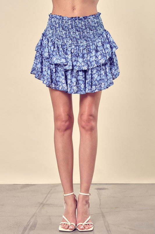 Dizzy Floral Printed Tiered Skorts - Southern Obsession Co. 