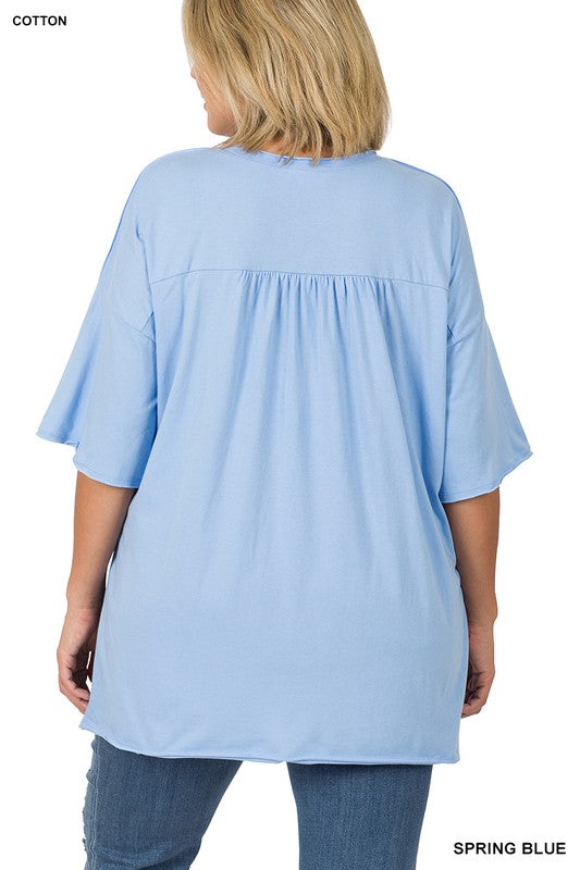 Plus Row Edge High-Low Hem Box Top - Southern Obsession Co. 