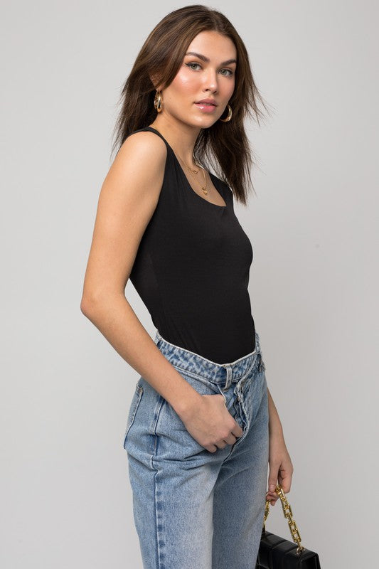 Cap Sleeve Square Neck Bodysuit - Southern Obsession Co. 