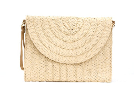 Straw Foldover Convertible Clutch - Southern Obsession Co. 