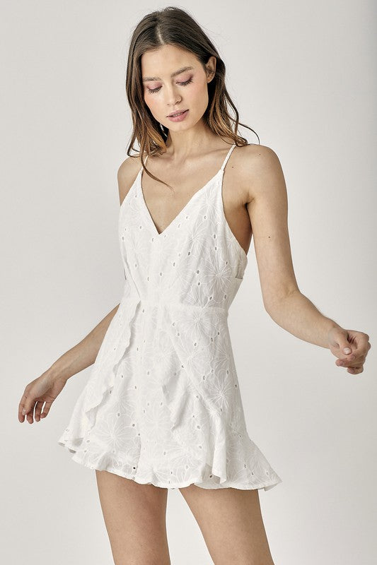 Overlap Ruffled Cami Romper - Southern Obsession Co. 