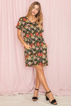 V-Neck Floral Baby Doll Dress - Southern Obsession Co. 