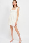 OFF WHITE SLEEVE MINI DRESS - Southern Obsession Co. 