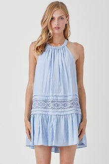  Halter Neck Trim Lace with Folded Detail Dress - Southern Obsession Co. 