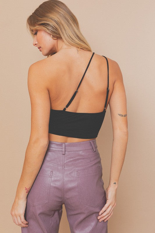 One Shoulder Ruched Crop Top - Southern Obsession Co. 