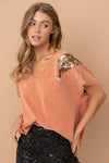 Tiger Sequin Patch T Shirt - Southern Obsession Co. 