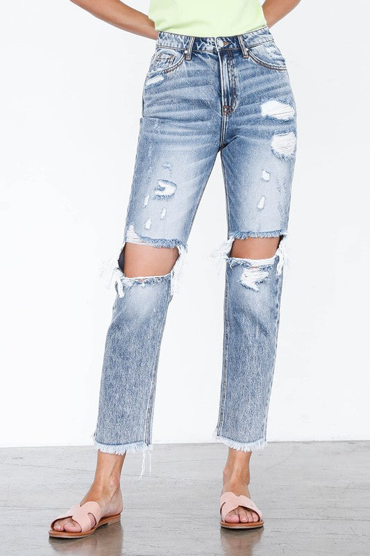 HIGH RISE STRAIGHT JEANS - Southern Obsession Co. 