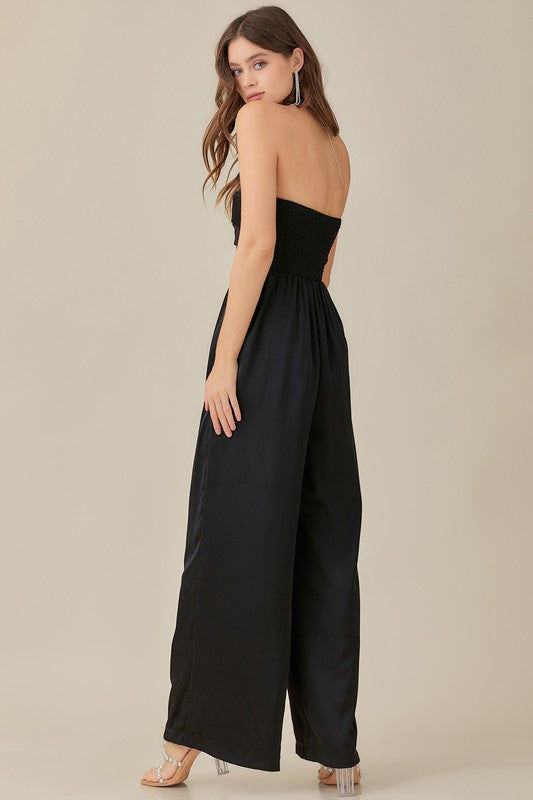 Overlapping Top Detailed Jumpsuit - Southern Obsession Co. 