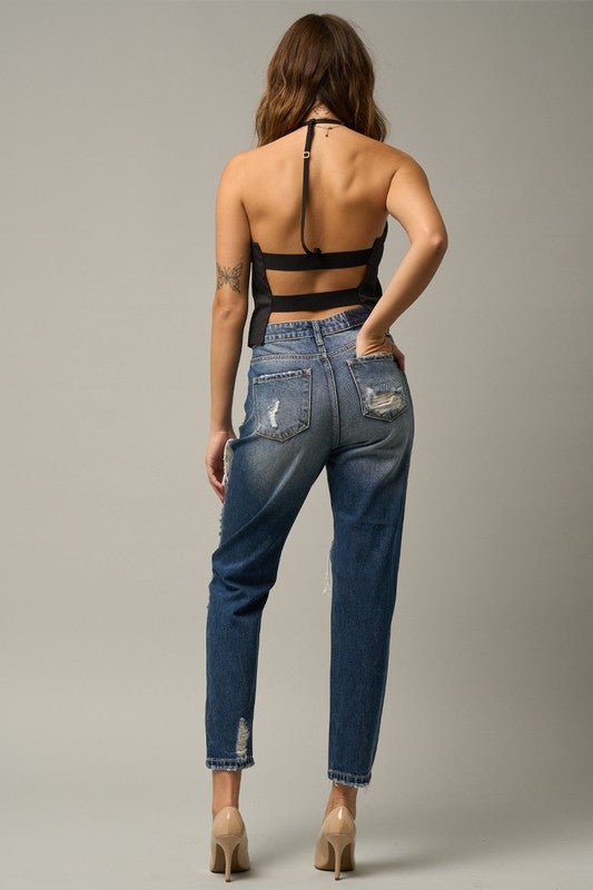 STRAIGHT HAVEY DESTROYED JEANS - Southern Obsession Co. 