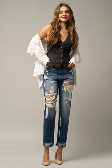  STRAIGHT HAVEY DESTROYED JEANS - Southern Obsession Co. 