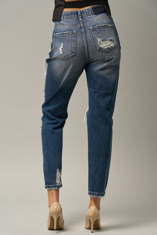 STRAIGHT HAVEY DESTROYED JEANS - Southern Obsession Co. 