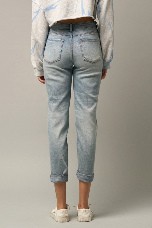 Distressed Girlfriend Jeans - Southern Obsession Co. 