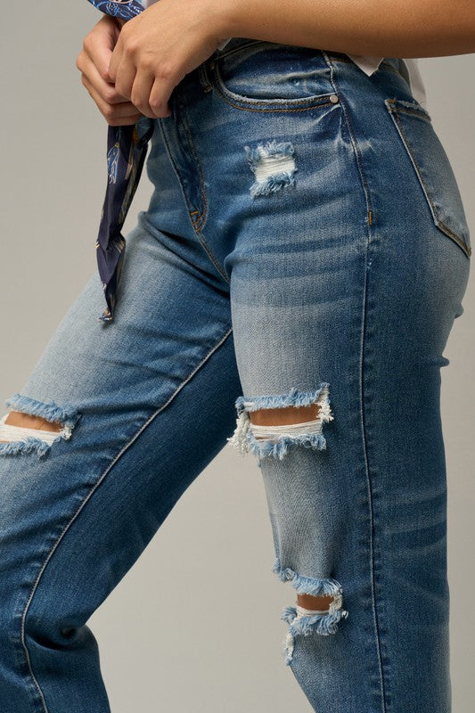MID-RISE BOYFRIEND JEANS - Southern Obsession Co. 