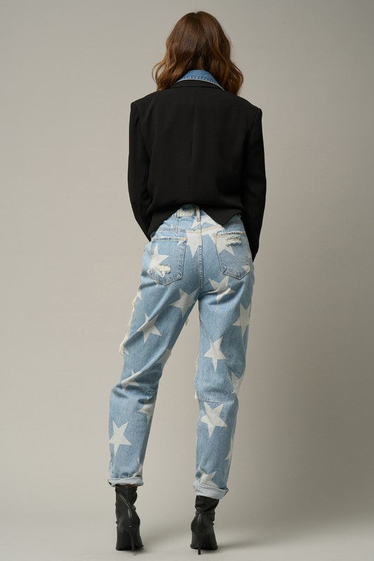 Star Print Slouch Jeans - Southern Obsession Co. 