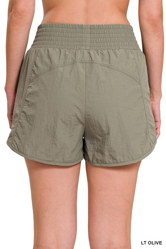Windbreaker Smocked Waistband Running Shorts - Southern Obsession Co. 