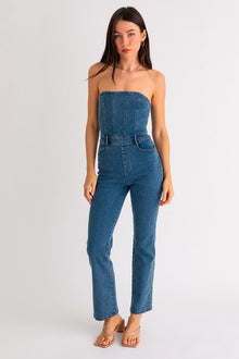  Tube Denim Jumpsuit - Southern Obsession Co. 