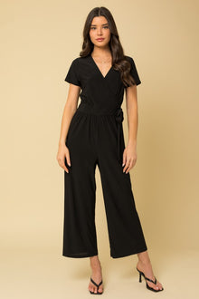  Solid Surplice Cropped Jumpsuit - Southern Obsession Co. 