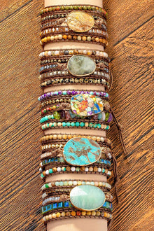  5 wraps stone boho bracelet - Southern Obsession Co. 