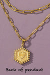 Make a statement with our stylish 2 row double sided hexagon initial pendant necklace! This unique piece features a 16" chain necklace and an 18" chain adorned with a hexagon initial pendant. The front side showcases your initial, while the back side surprises with a delicate heart design. Adjustable from 16-18" with a 3" extender, this necklace is a versatile and chic addition to any jewelry collection.