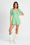 FLORAL ROMPER WITH CUT OUT - Southern Obsession Co. 