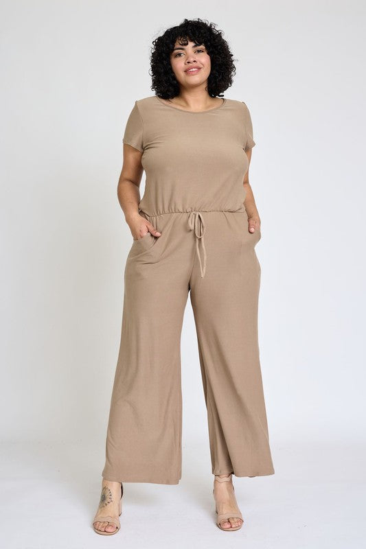 Spring Short Sleeve Jumpsuit W/Pocket - Southern Obsession Co. 