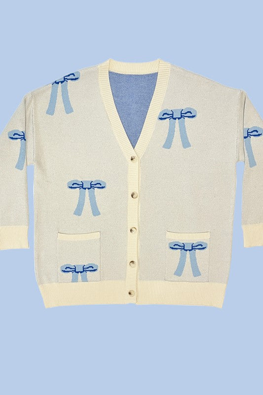 All over bow knit cardigan - Southern Obsession Co. 