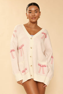  All over bow knit cardigan - Southern Obsession Co. 