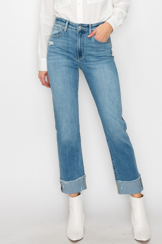 PLUS SIZE - HIGH RISE STRAIGHT JEANS - Southern Obsession Co. 