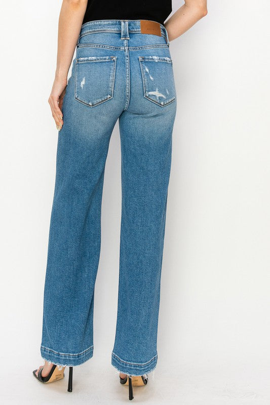 PLUS SIZE - HIGH RISE STRAIGHT LEG JEANS - Southern Obsession Co. 