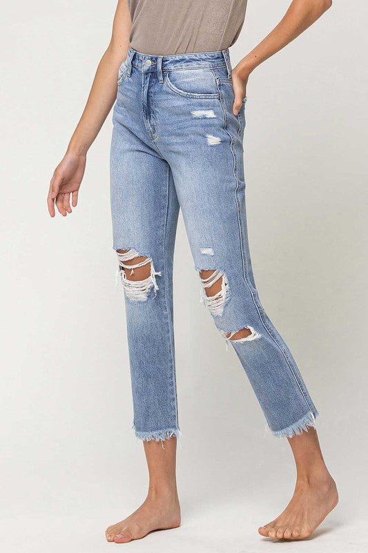 Super High Rise Distressed Jeans - Southern Obsession Co. 