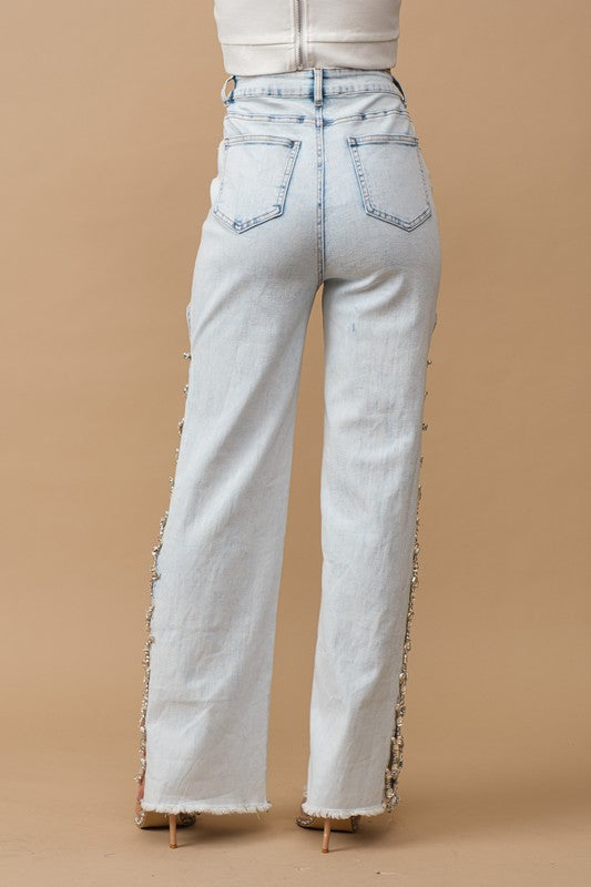 Jewel Trim Jeans - Southern Obsession Co. 