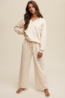  V-neck Sweatshirt and Pants Set - Southern Obsession Co. 
