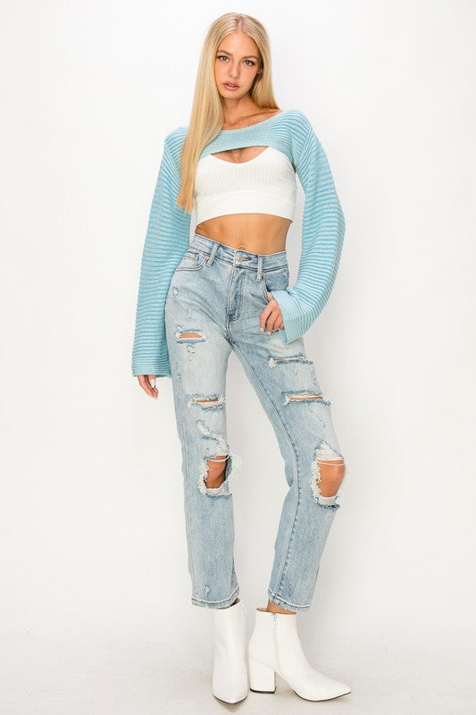 HIGH RISE DISTRESSED JEANS - Southern Obsession Co. 