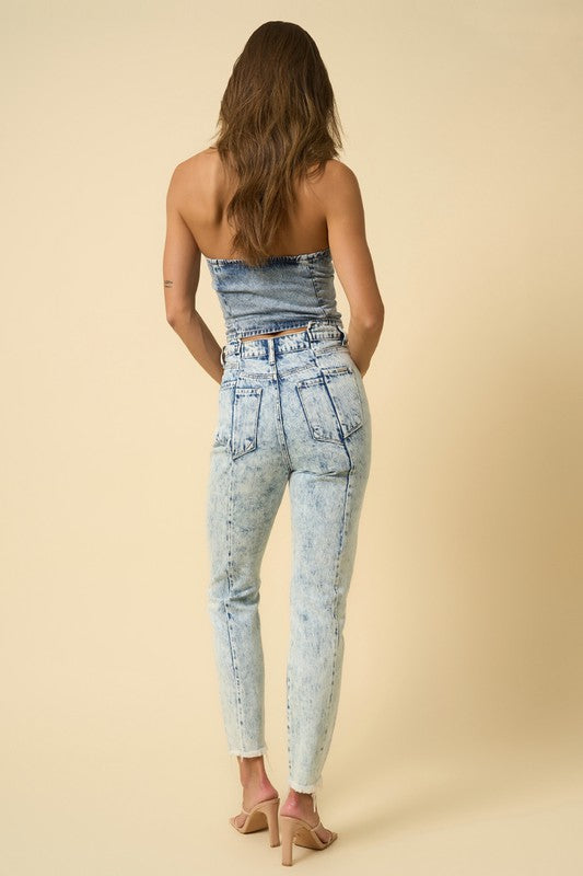 HIGH RISE SLIM TAPERED JEANS - Southern Obsession Co. 