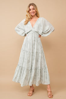  Jacquard Floral Maxi Dress - Southern Obsession Co. 