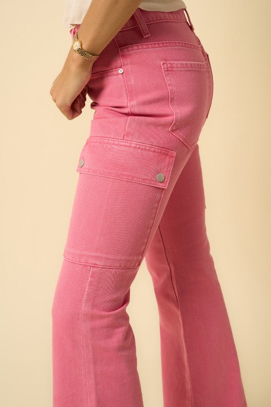 COLOR CARGO SLIM PANTS - Southern Obsession Co. 