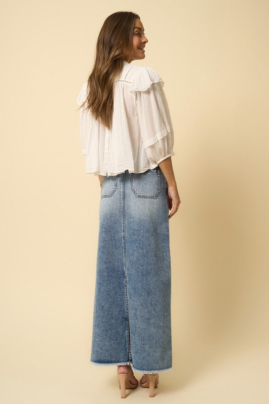 HIGH RISE FLARED MAXI SKIRT - Southern Obsession Co. 