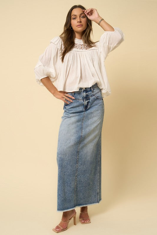 HIGH RISE FLARED MAXI SKIRT - Southern Obsession Co. 