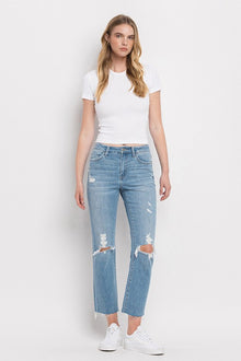  Distressed Cropped Straight Jeans - Southern Obsession Co. 
