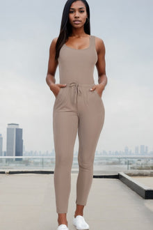  Ribbed Sleeveless Drawstring catsuits Jumpsuit - Southern Obsession Co. 