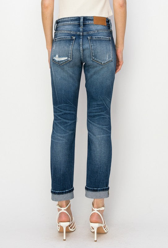 MID RISE BOY FRIEND JEANS - Southern Obsession Co. 