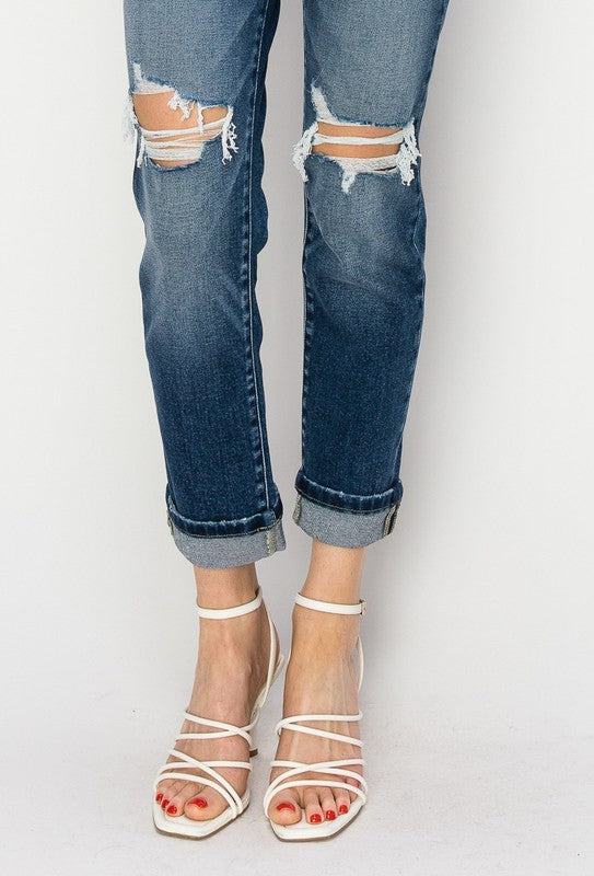 MID RISE BOY FRIEND JEANS - Southern Obsession Co. 