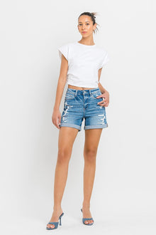  High Rise Double Cuff Shorts - Southern Obsession Co. 