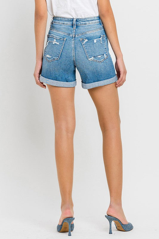 High Rise Double Cuff Shorts - Southern Obsession Co. 