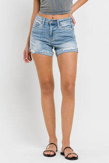  High Rise Cuffed Stretch Shorts - Southern Obsession Co. 