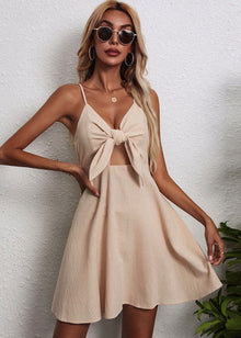  V-neck front bow dress - Southern Obsession Co. 